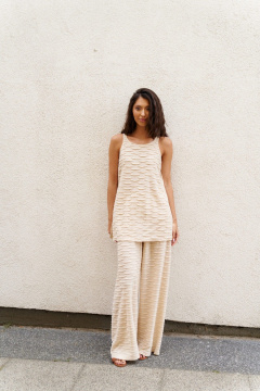 Круглогодичный бежевый джемпер из текстиля ANNETE A941 - фото 3