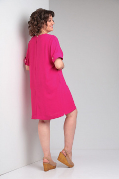 Платье прямого силуэта с накладным карманом и разрезами VIA-Mod 635 фуксия - фото 3