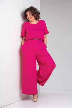 Комплект из блузы и брюк из вискозы для повседневной носки VIA-Mod 636 фуксия - фото 2