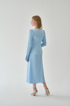 Голубое нарядное платье с шнуровкой и стразы Мастер Мод 838ас голубой - фото 4