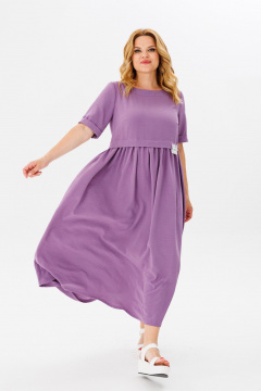 Летнее свободное платье из струящейся ткани с боковыми карманами Michel chic 2132/1 лаванда - фото 2