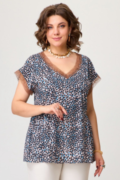 Летняя женская блуза полуприлегающего силуэта с кружевом Fita 20481 мультиколор - фото 4