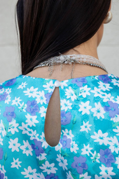 Летняя атласная блуза без рукавов с эластичной тесьмой LADO 899/3-9 - фото 5