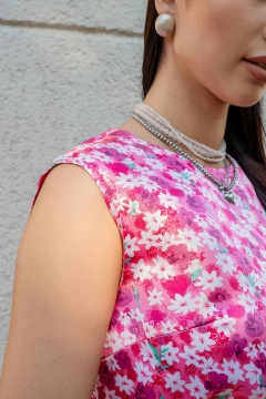 Летняя блуза из вискозы с пуговицами и рукавом-рипсом LADO 899/3-16 - фото 4