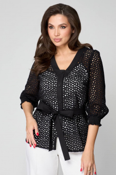 Блуза, брюки и топ для повседневного образа Мишель стиль 1201 черно-белый - фото 5