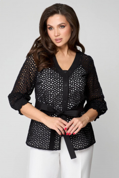 Блуза, брюки и топ для повседневного образа Мишель стиль 1201 черно-белый - фото 4