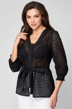 Блуза, брюки и топ для повседневного образа Мишель стиль 1201 черно-белый - фото 3