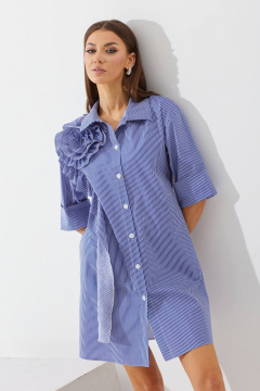 Платье свободного А-силуэта с карманами и поясом N.O.W. 1422 - фото 2