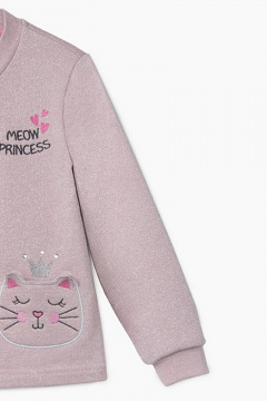 Кофта с принтом в стиле капсулы для девочки из хлопка Bell Bimbo 202001 св.розовый - фото 2