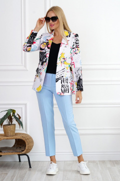 Брюки, жакет, топ Alani Collection 2111 голубой - фото 1