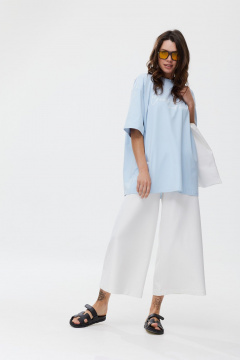 Кюлоты из хлопка с эластичным поясом и карманами MG Wear 4118 молочный - фото 2