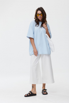 Кюлоты из хлопка с эластичным поясом и карманами MG Wear 4118 молочный - фото 1