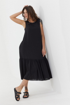 Платье из шифона с валаном и нагрудной выточкой MG Wear 5102 черный - фото 4