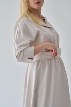 Свободное платье с V-образным вырезом и карманами Мастер Мод 672б айвори - фото 4