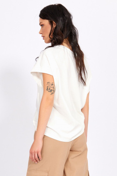 Белый хлопковый джемпер с объемным силуэтом Rivoli 6025.1 - фото 2