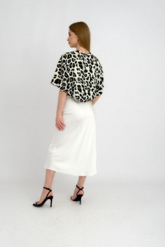 Юбка миди по косой из шелковистой ткани Мастер Мод 839ас молочный - фото 2