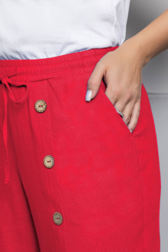 Красный костюм из льна: блуза и брюки для летних дней Gold Style 2627 красный - фото 4