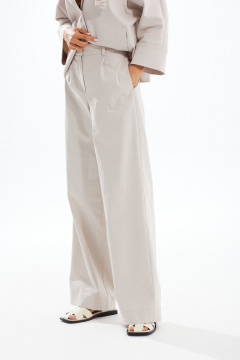 Летний бежевый костюм жакет и брюки из хлопка Kaloris 2101 - фото 5