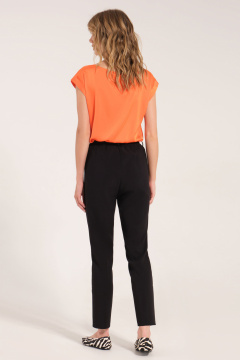 Черные деловые брюки с вытачками и укороченным кроем Панда 104163w черный - фото 3