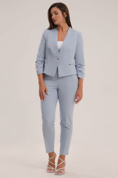 Серый деловой брючный костюм жакет и укороченные брюки Панда 50420z голубой - фото 1