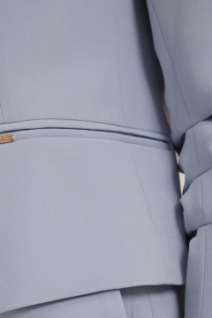 Серый деловой брючный костюм жакет и укороченные брюки Панда 50420z голубой - фото 3