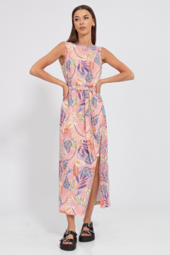 Летнее льняное платье с боковым разрезом и карманами Kivviwear 3077.16 - фото 5