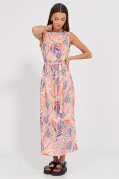 Летнее льняное платье с боковым разрезом и карманами Kivviwear 3077.16 - фото 1