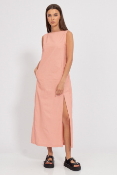 Платье удлиненное из льна с боковым разрезом Kivviwear 3077.41 - фото 2