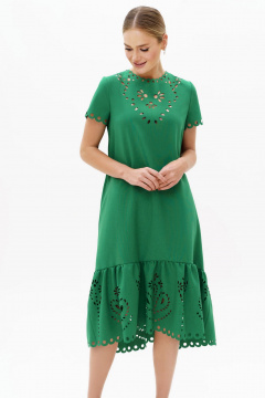 Летнее платье с перфорацией и асимметричным низом Urs 23-231-2 - фото 3