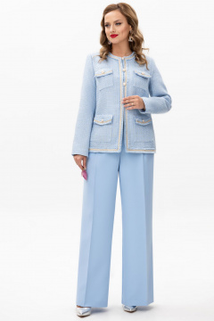 Жакет жакуз из твида в стиле Chanel с отделкой Urs 24-344-2 - фото 4