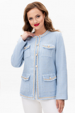 Жакет жакуз из твида в стиле Chanel с отделкой Urs 24-344-2 - фото 1