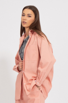 Рубашка льняная свободного силуэта с воротником стойкой Kivviwear 4073.101 - фото 2