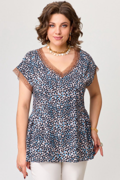 Блуза с кружевами и брюки прямого силуэта из ткани Fita 1711 мультиколор - фото 5