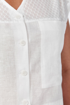 Белая летняя блузка прямого силуэта из текстиля Jurimex 3141 - фото 5