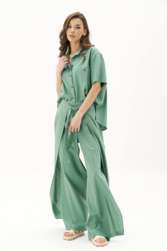 Летний комплект из льна и хлопка: рубашка и брюки прямого кроя Fantazia Mod 4804 - фото 2