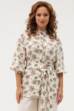 Летний комплект из бежевой блузки и широких брюк Angelina & Сo 1103 - фото 2