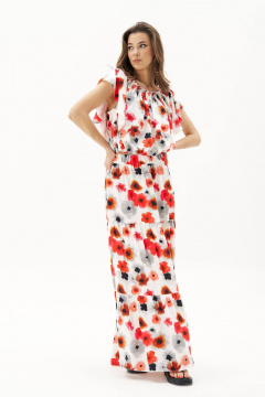 Летний комплект блуза свободная и юбка А-силуэт Fantazia Mod 4842 - фото 2