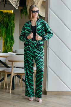 Спорт-шик костюм бомберы и брюк из велюра Noche mio 5.079 - фото 1