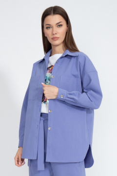 Рубашка свободного кроя синяя из джинса с хлопком Kivviwear 4100.11 - фото 1