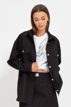 Блуза из джинсовой ткани и хлопка, свободный силуэт Kivviwear 4193.02 - фото 1