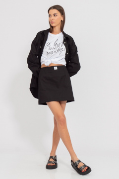 Костюм из джинса юбка мини и свободная блуза Kivviwear 41934194.02 - фото 4