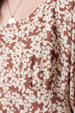 Платье повседневное с коротким рукавом и шнурками Панда 180080w бежевый - фото 3