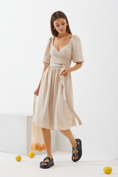 Платье-трансформер миди с завязками и рукавом-трансформером N.O.W. 1435 - фото 1