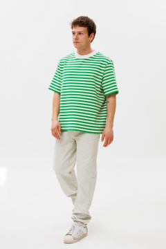 Летняя футболка из хлопкового трикотажа с принтом HIT 0223м зеленый - фото 3