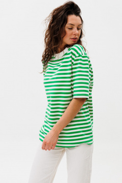 Летний футболка-подходка из хлопка с принтом HIT 0223 зеленый - фото 2