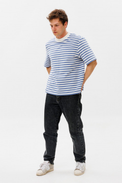 Парные футболки летние с принтом из хлопка HIT 0223м василек - фото 3