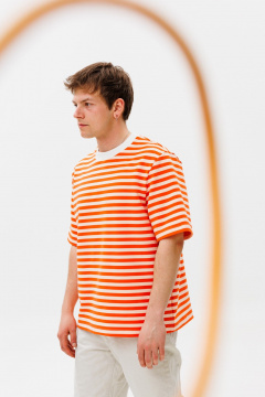 футболка unisex прямая из хлопкового трикотажа HIT 0223м оранжевый - фото 4