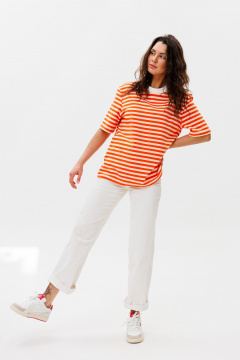 футболка unisex прямая из хлопкового трикотажа HIT 0223 оранжевый - фото 4