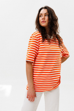 футболка unisex прямая из хлопкового трикотажа HIT 0223 оранжевый - фото 3
