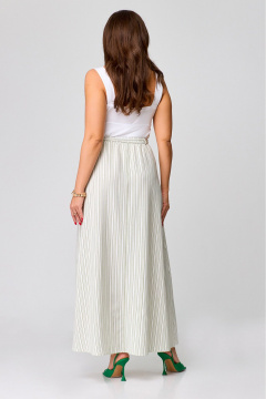 Макси юбка с боковым разрезом и асимметричным кроем Zlata 4436 оливковый - фото 3